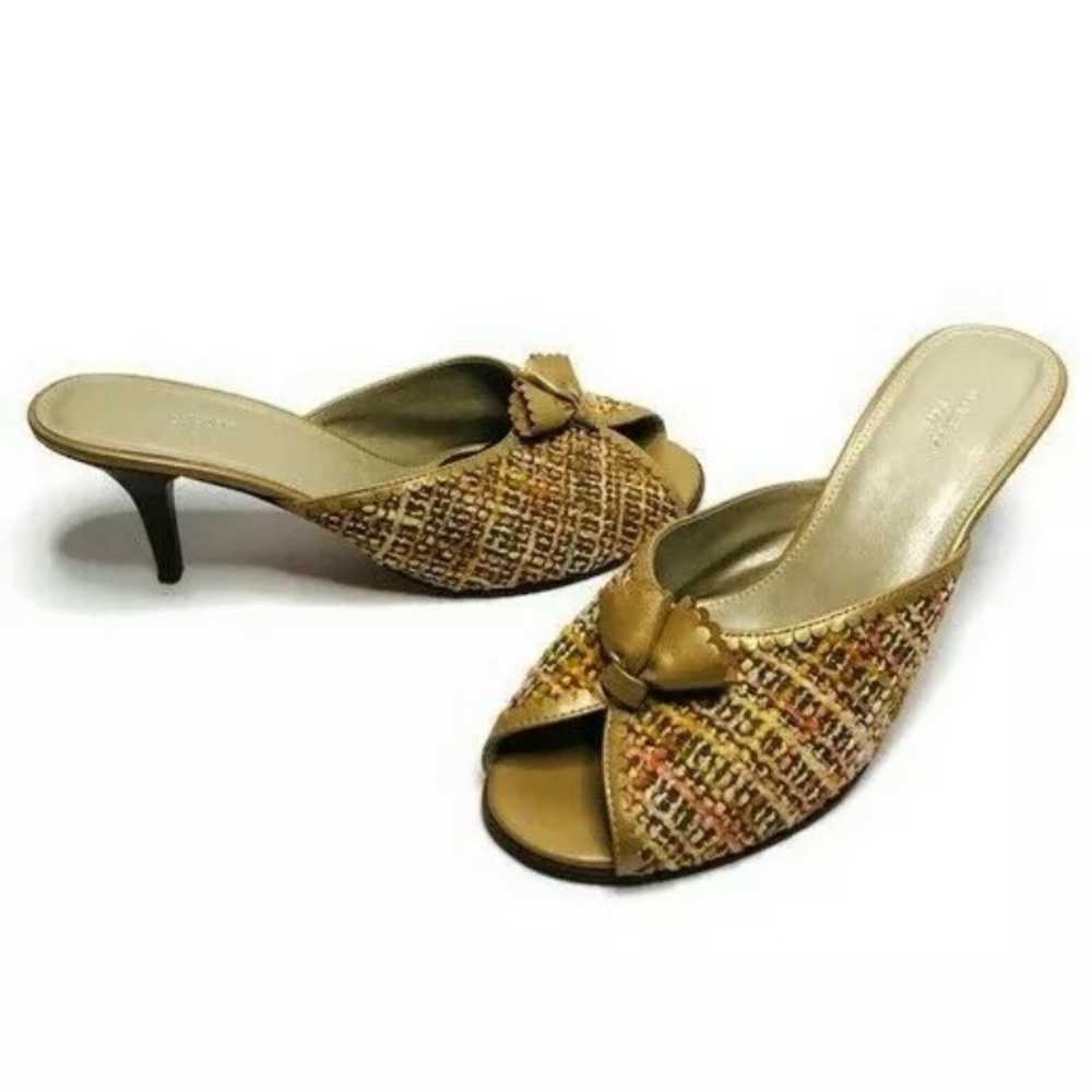 Marcello Paci Peep Toe Kitten Heel Leather Sandals
